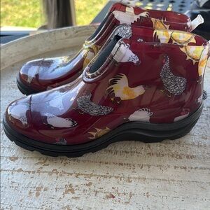 Sloggers Red Chicken Print Rain Boots